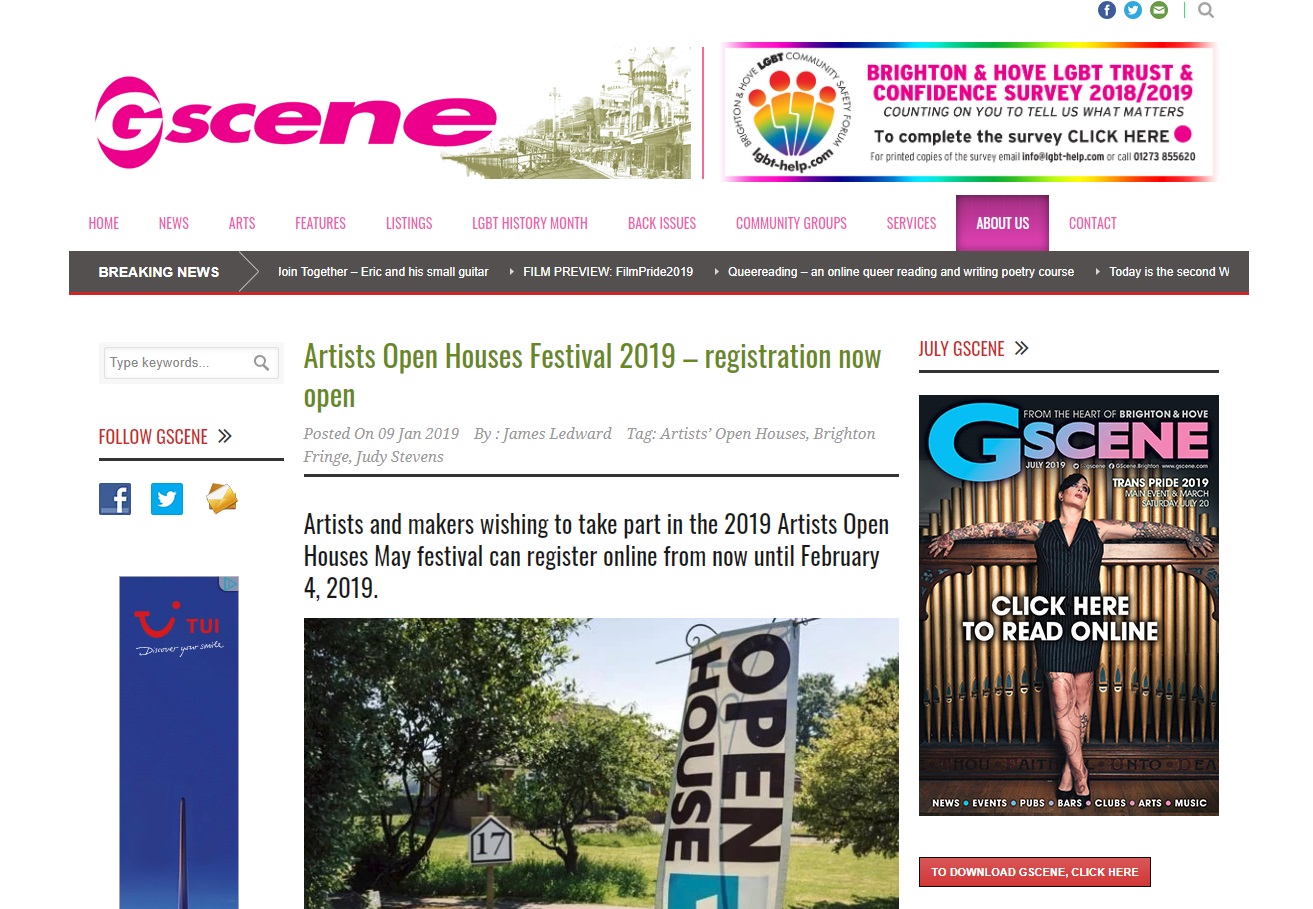 Gscene Artists Open Houses Festival 19 Registration Now Open May 19 Artists Open Houses