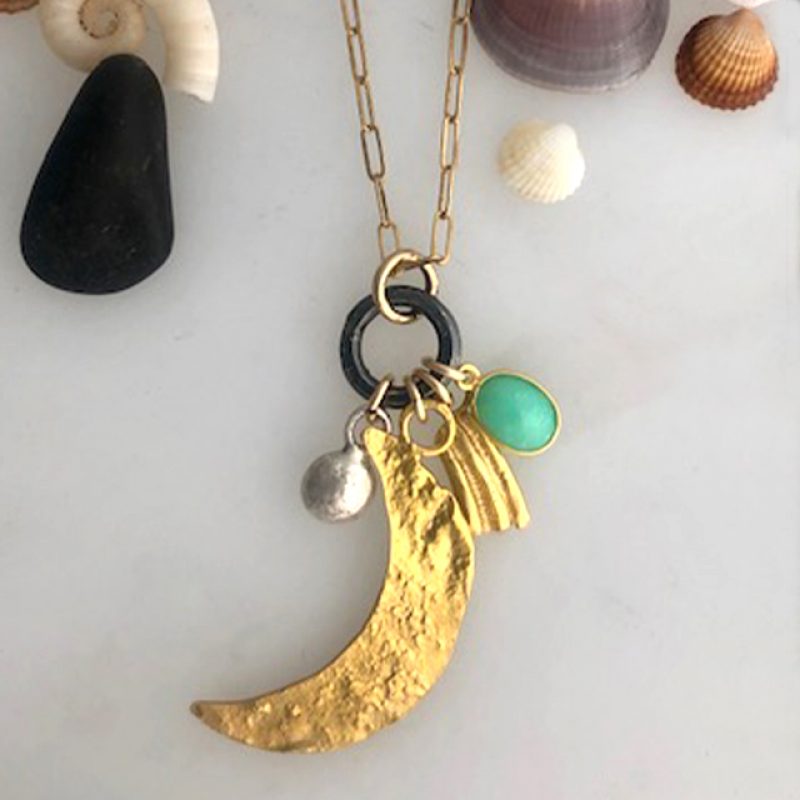 necklace with moon pendant