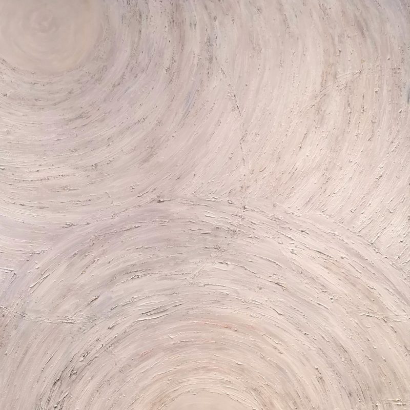 It's a large white painting with heavy texture 