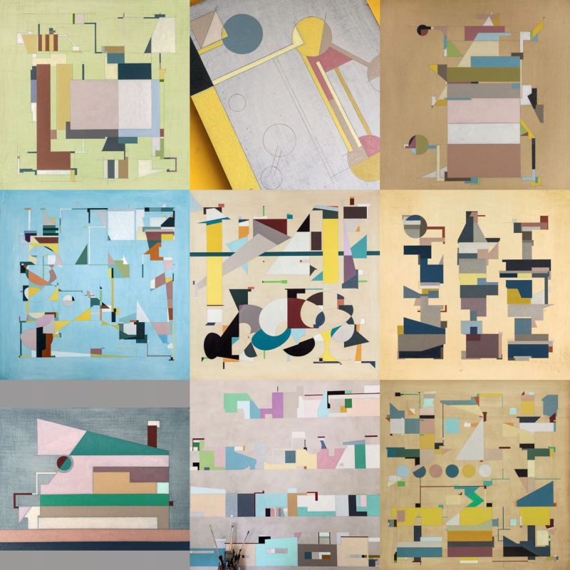 Abstract geometric paintings
