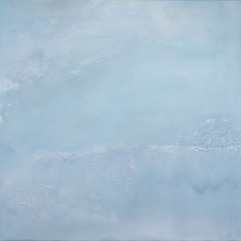 light blue oil abstract painting