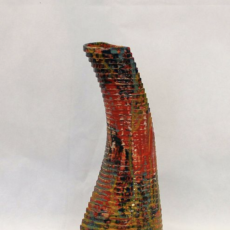 Geometric Vase - mainly red