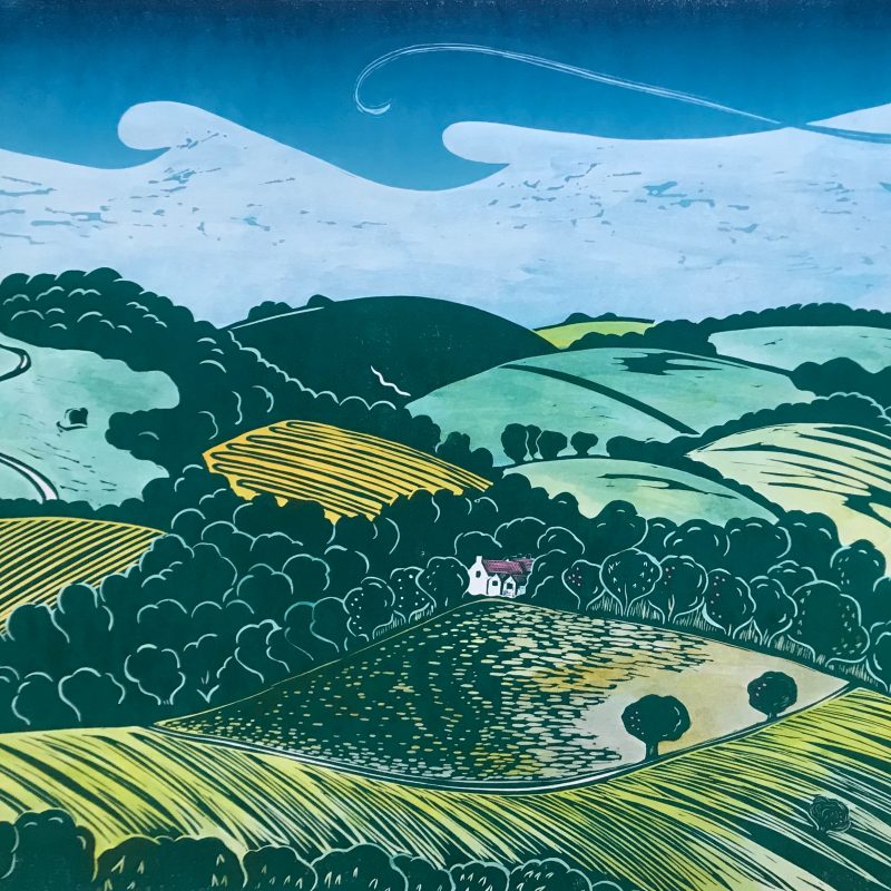 Woodcut of the south downs
