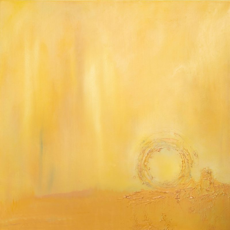 yellow abstract oil painting