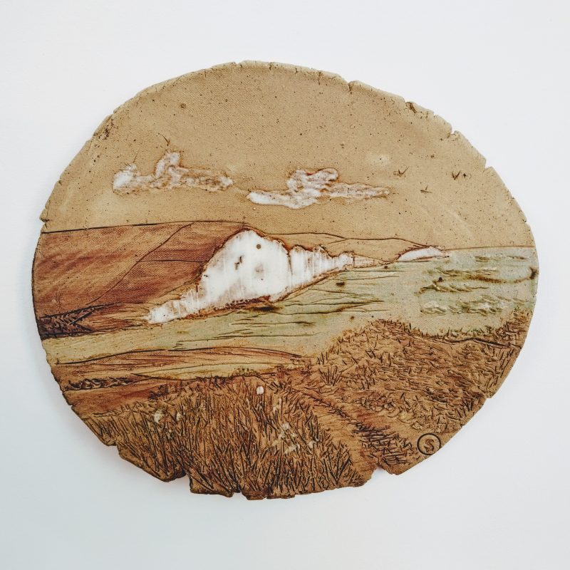 Ceramic panel showing the White Cliffs of Dover