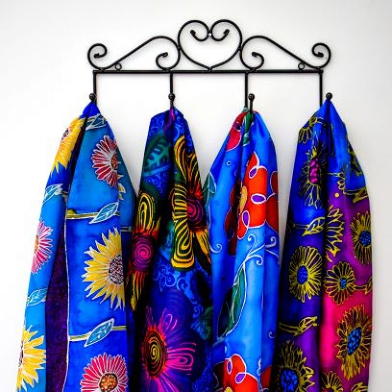 Floral silk scarves