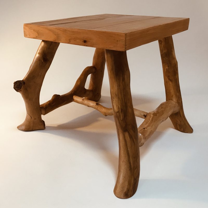 small table with branch wood legs