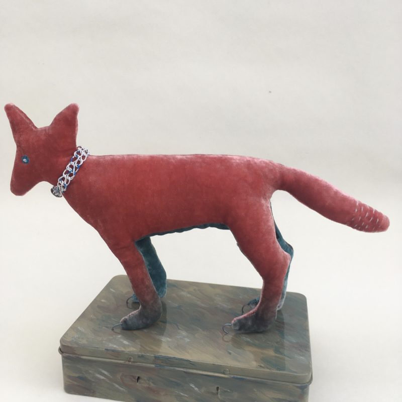 Strange Dangerous Fox in fabric