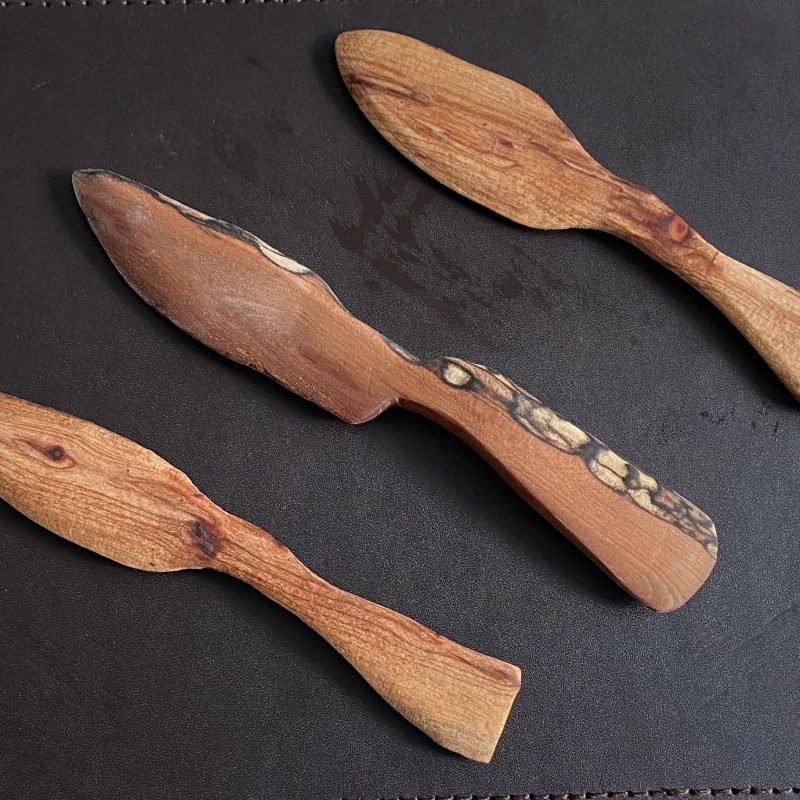 Cherry wood hand crafted butter knives
