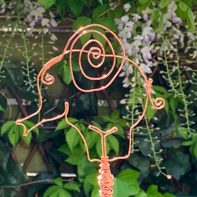 Twisted & Hammered Copper Elephant Sculpture Plant Support