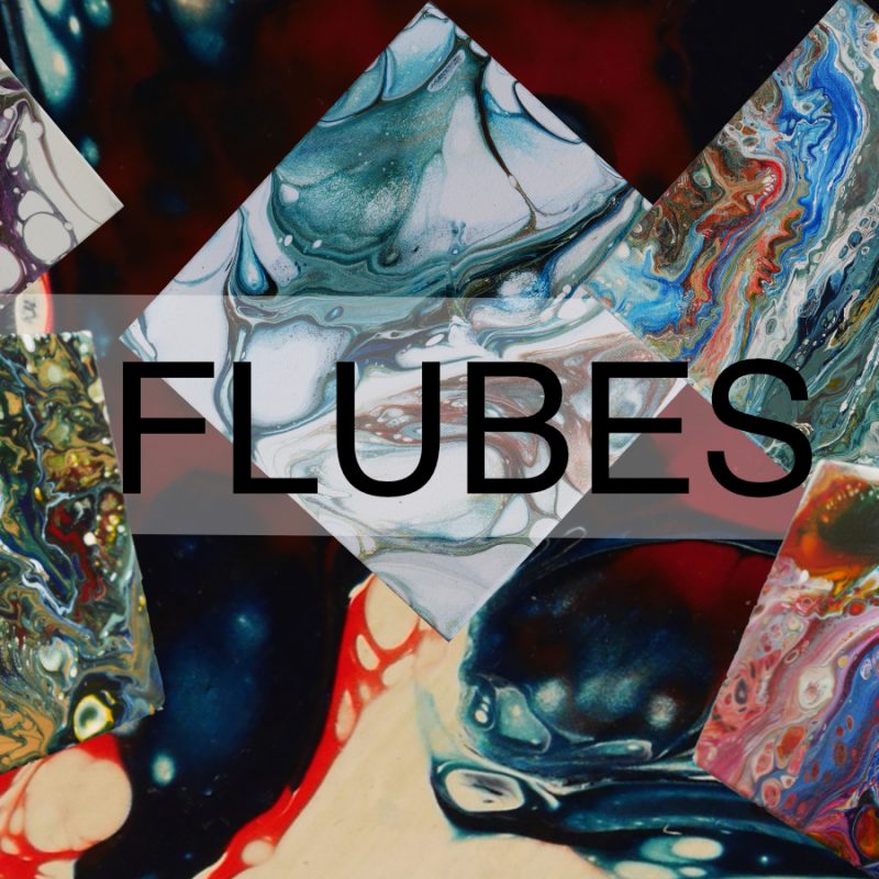 A series of six Fluid acrylic pours on canvas “Fluid cubes”