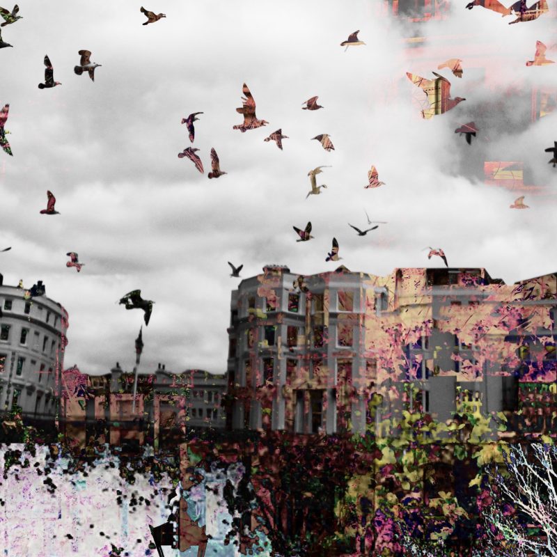 Digitally manipulated image of city