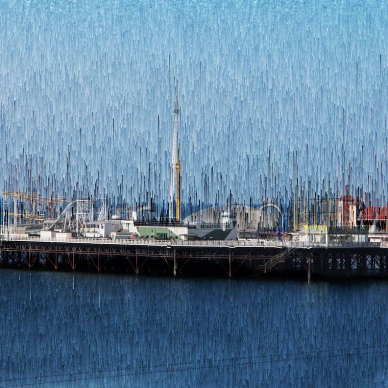 Fine art digital distortion of Brighton Pier photo.