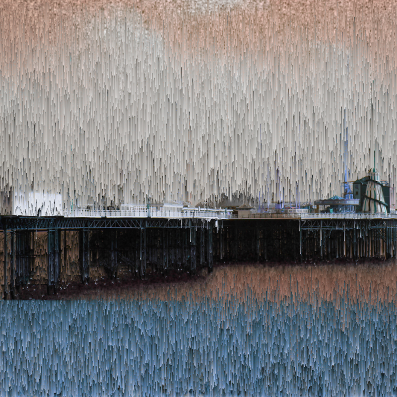 Fine art digital distortion of Brighton Pier photo.