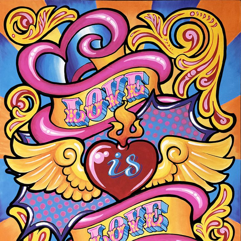 'Love is Love' in a colourful fairground style