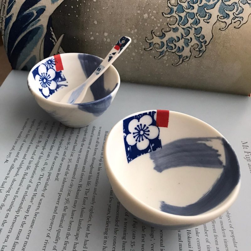 Japanese inspired porcelain ceramics