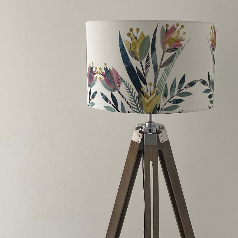 Lampshade with modern floral design 