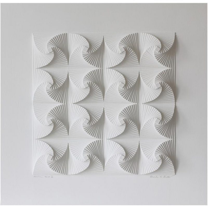 3D paper structure in a twisting movement.
