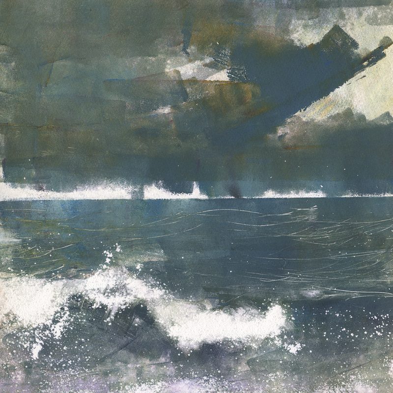 Seascape with breaking waves 