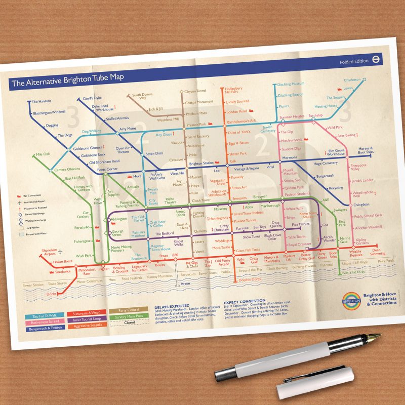 Alternative Brighton Tube Map Folded Edition