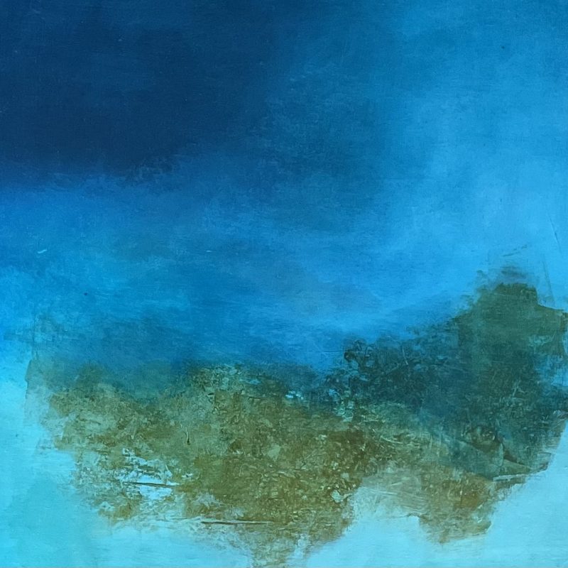 Contemporary abstracted oil painting with an ocean theme