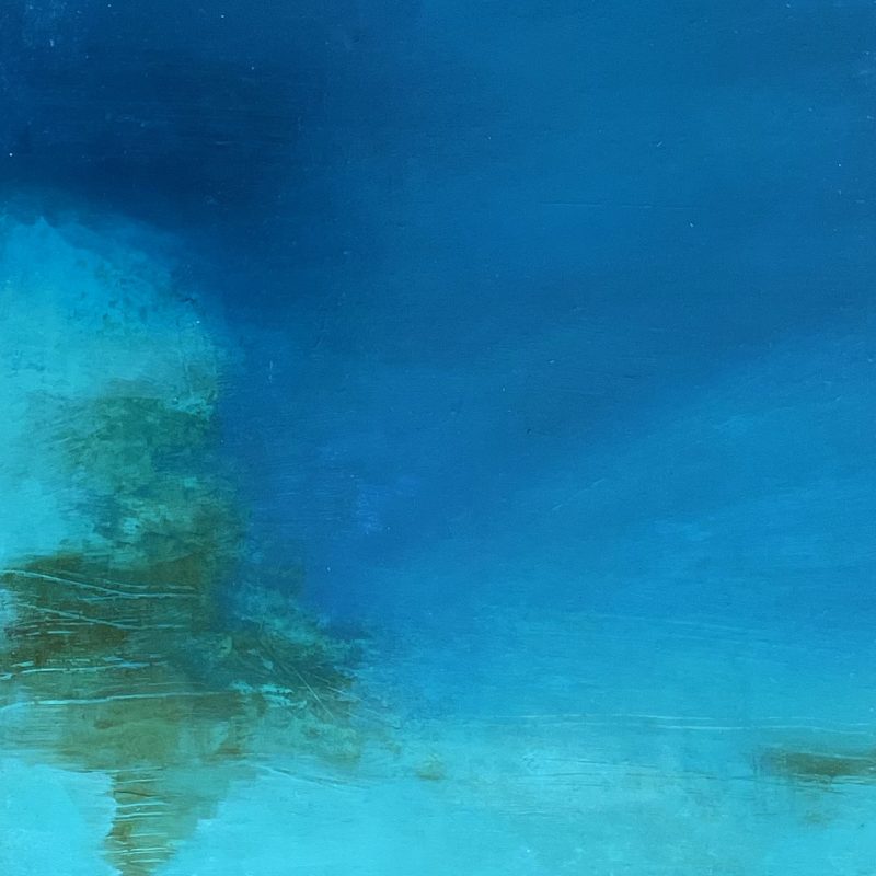 Contemporary abstracted oil painting with an ocean theme