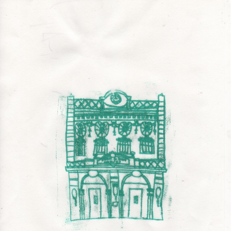 A monoprint of a Brighton building