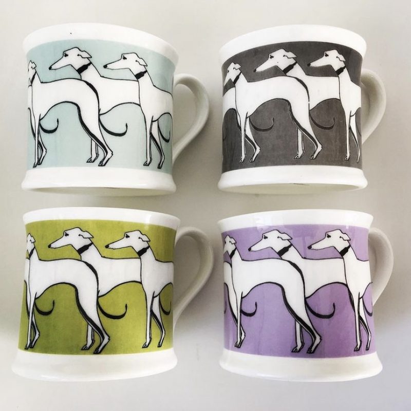 Bone china mug with dog image