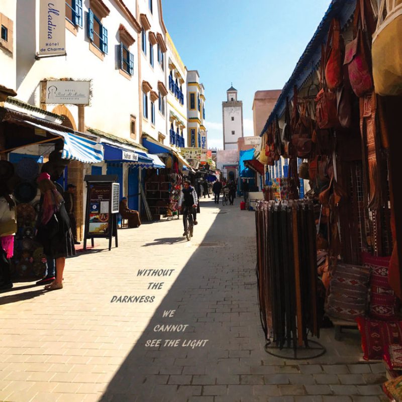 Beautiful photograph of Marrakesh by Tema Jane Photography with uplifting words