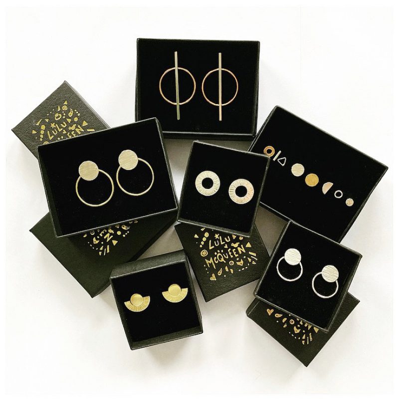 Selection of earrings in gold and silver