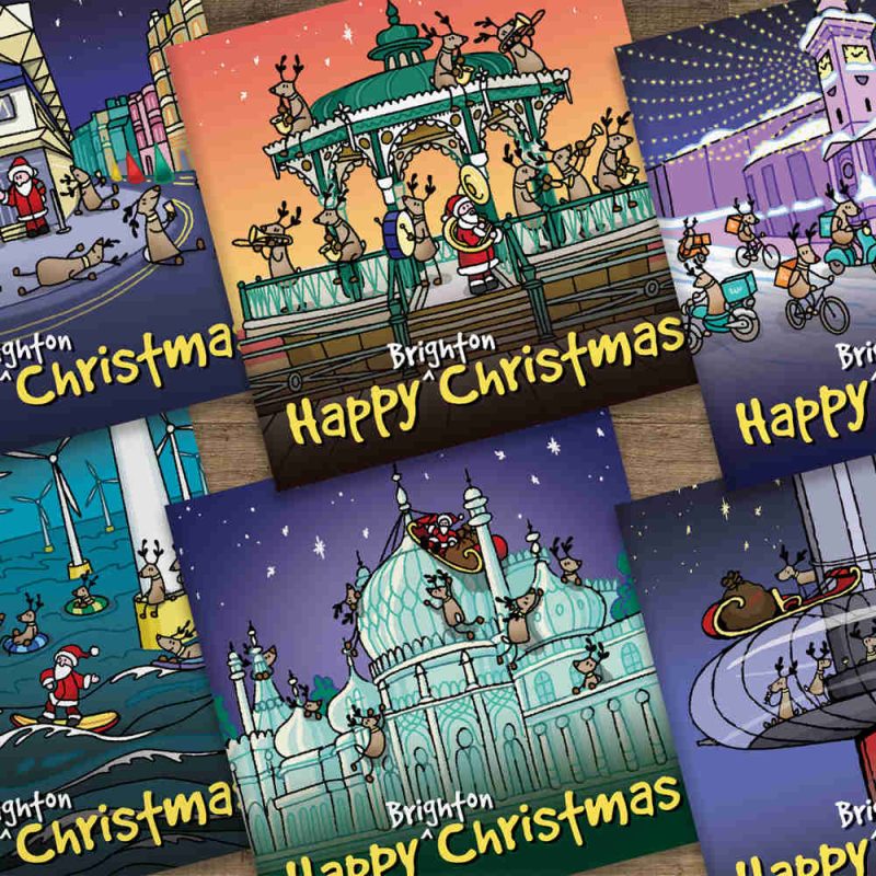 Fun Brighton Themed Christmas Cards