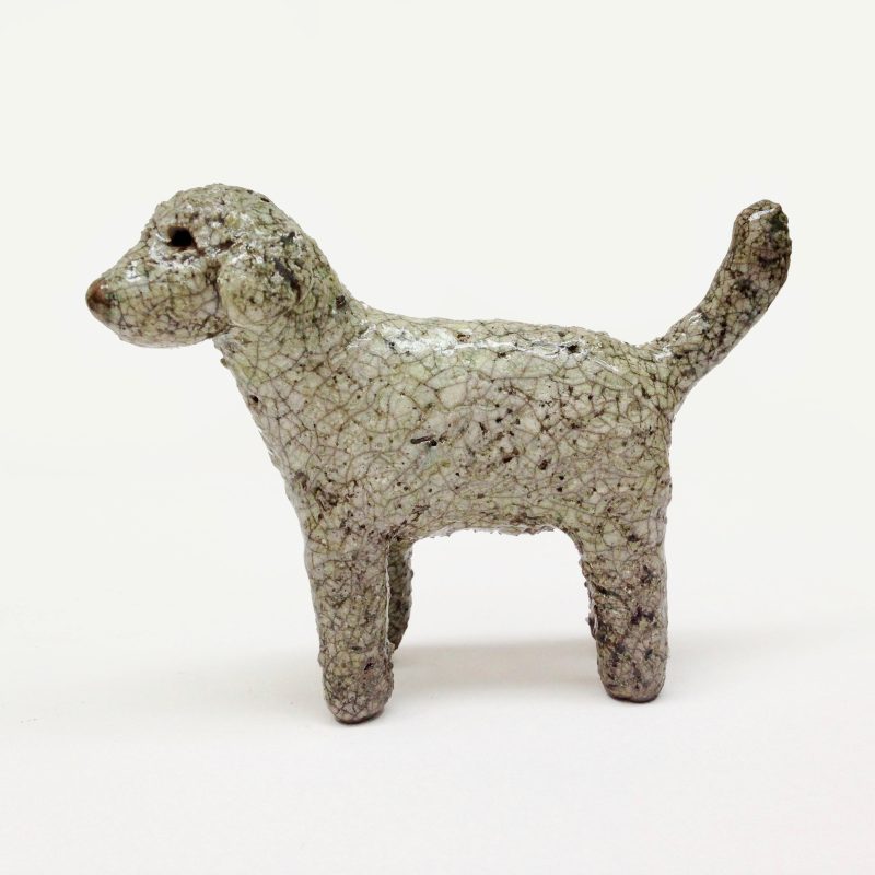 A small ceramic dog