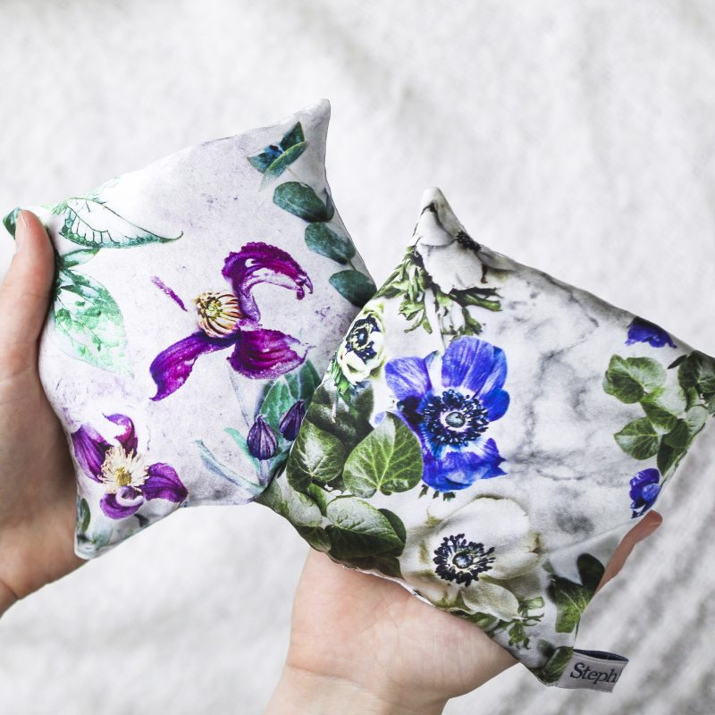 Square lavender bags with floral design