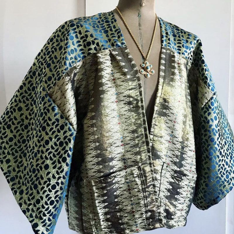 Stunning green silk kimono