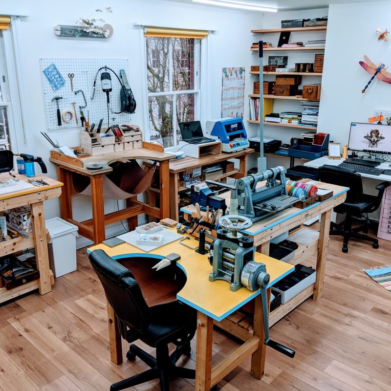 Jewellery Studio showing jeweller's bench and tools and equipment