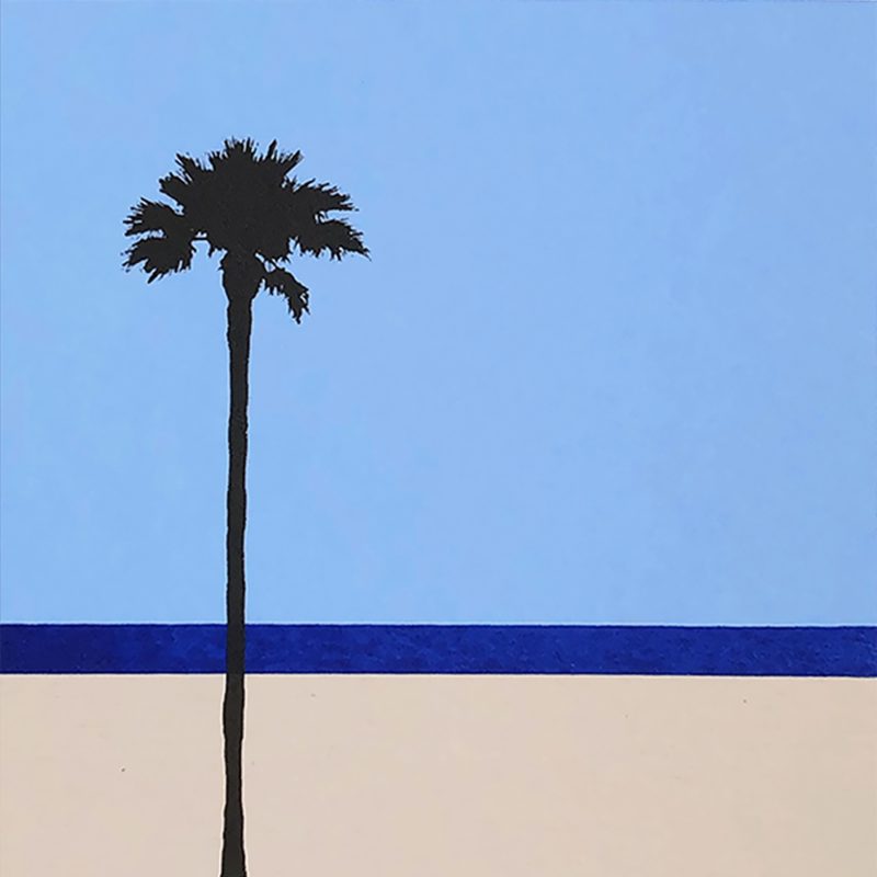 Limited Edition Bright Blue Print with Palm Tree 