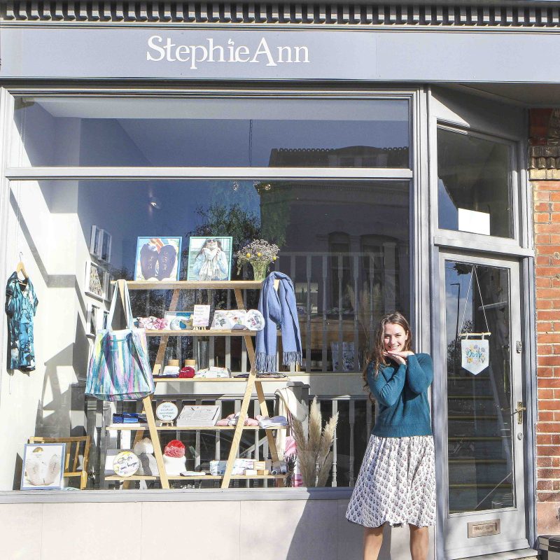 Stephie infront of the StephieAnn shop 
