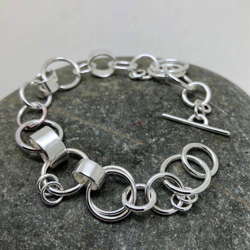 Solid silver chain link bracelet