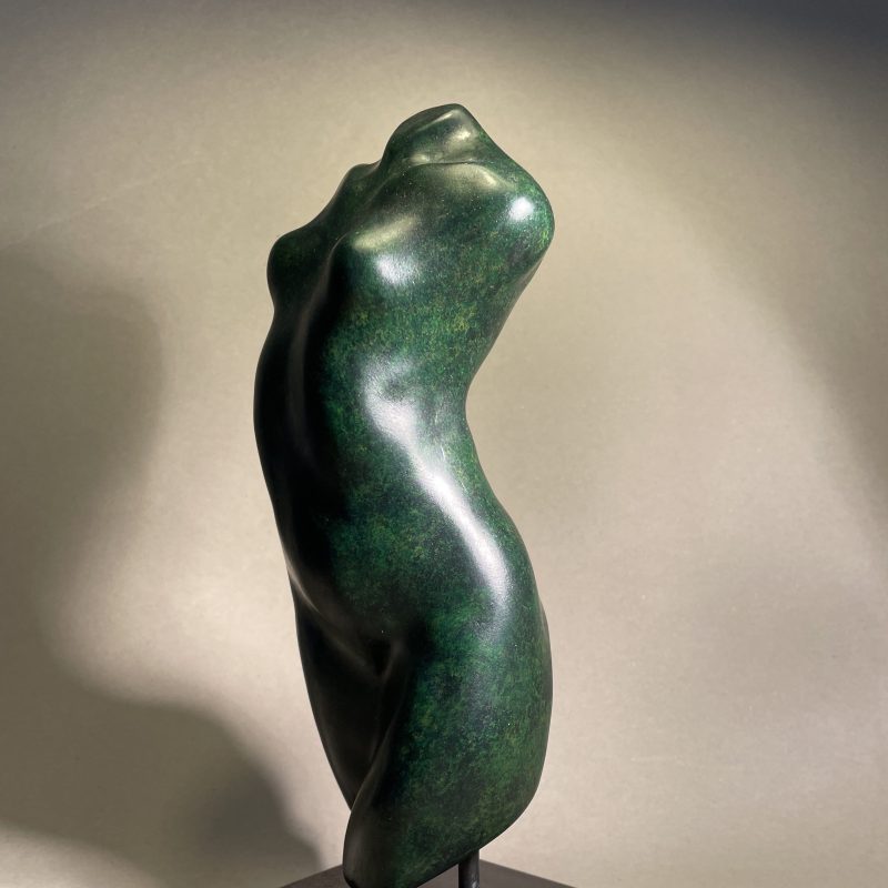 Torso in green bronze