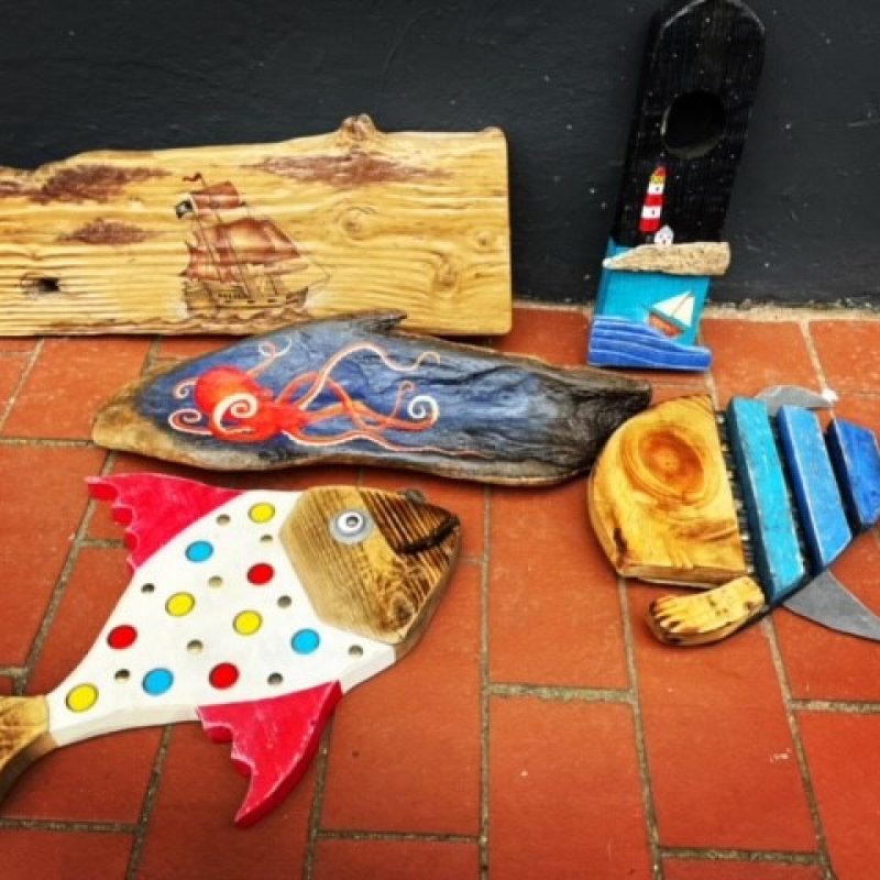 Crafts lovingly made from beach finds here in Rottingdean