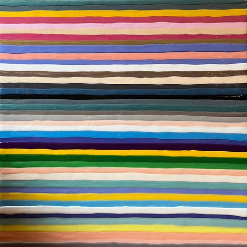 multiple colour striped art piece