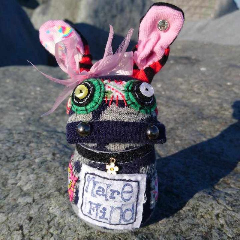 Adorable quirky hand crafted upcycled sock creature