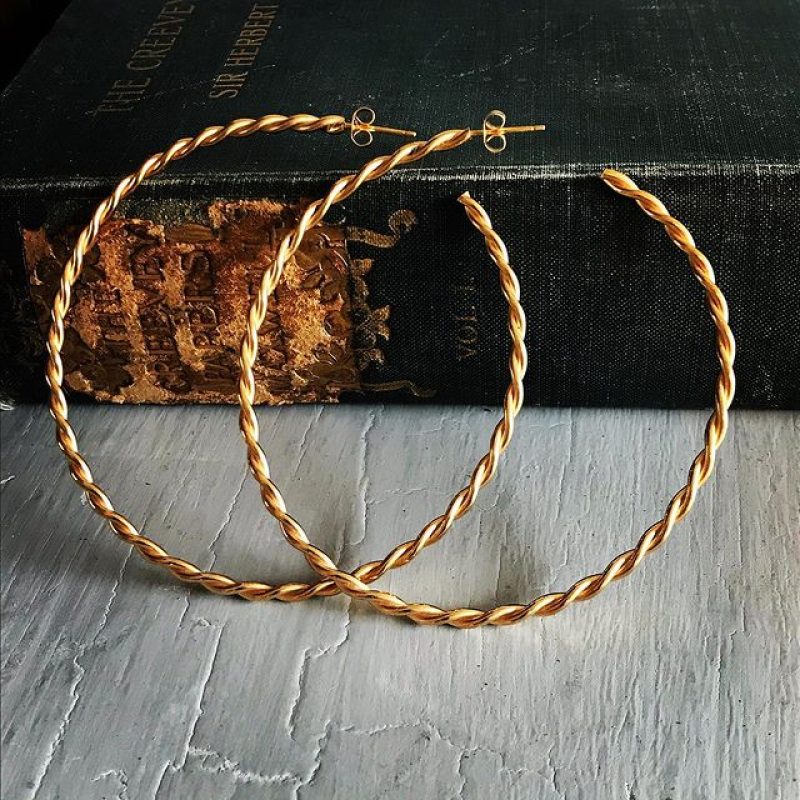 Twisted Gold vermeil hoops