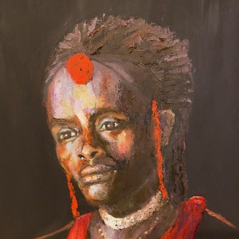 Masai portrait with red headdress