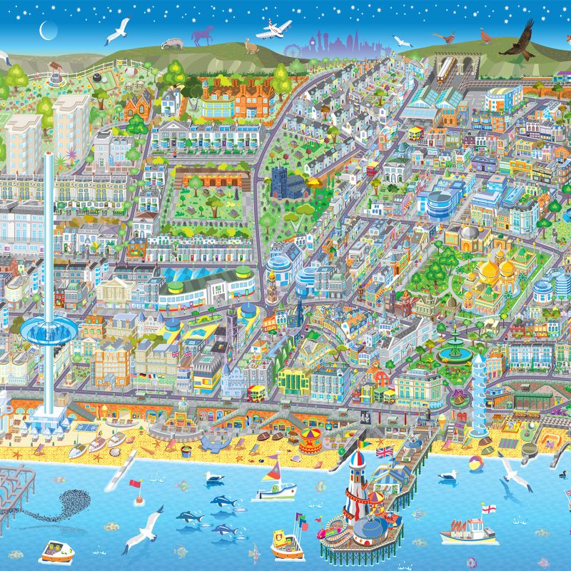 Decorative map of Brighton