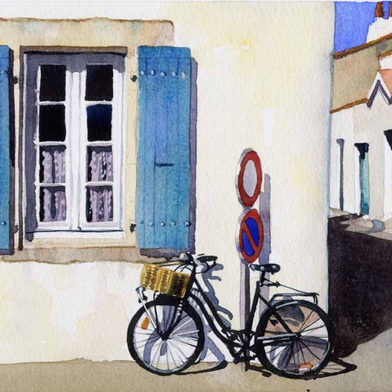 Bicycle and Blue Shutters