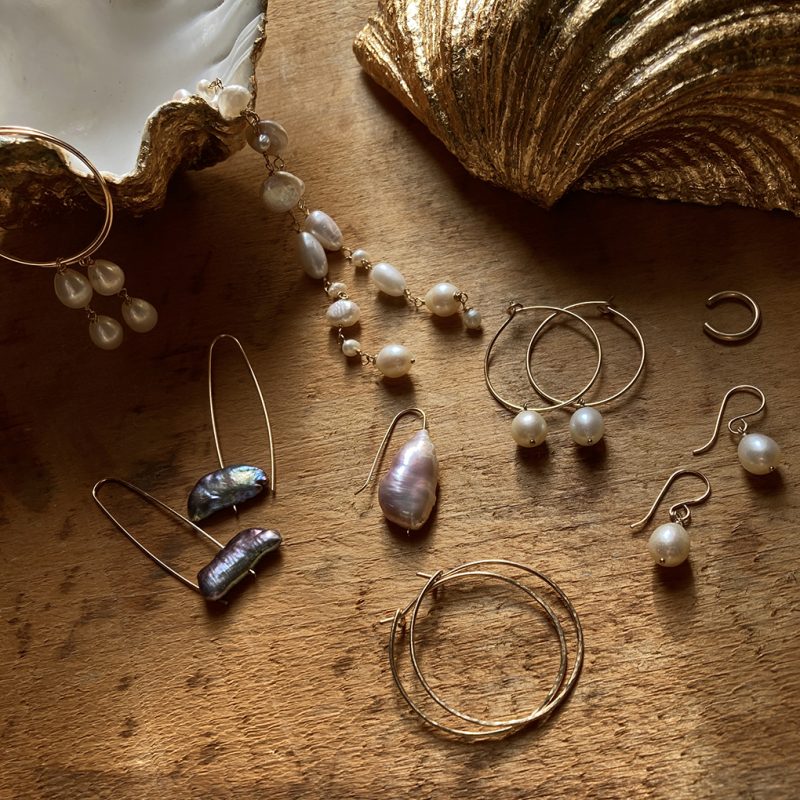 Various pearl earrings