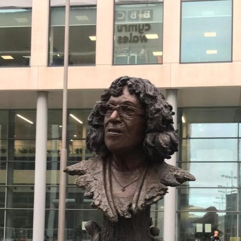 Large bronze sculpture of Betty Campbell