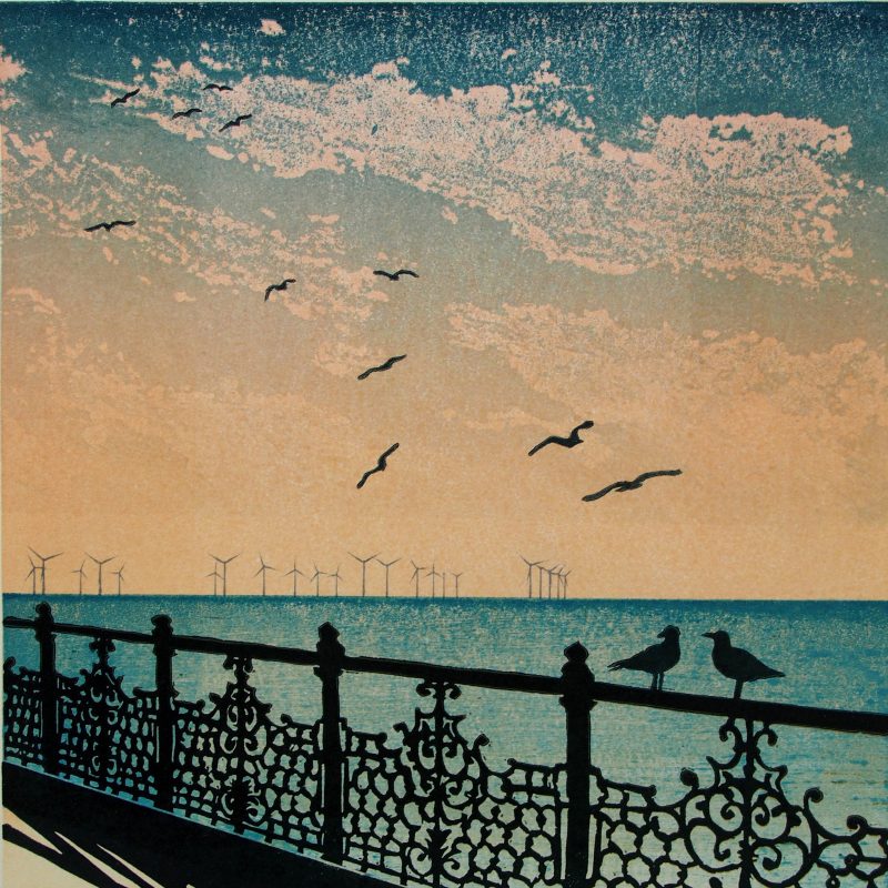 Screen print of looking from the pier out to sea