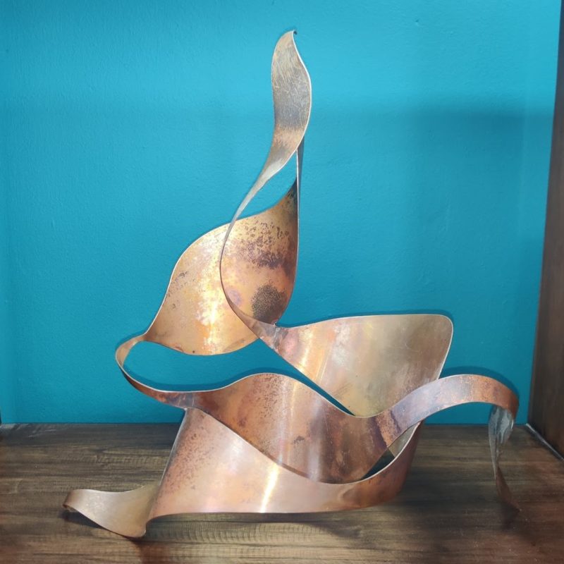 Abstract copper flowing form
